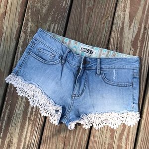 Roxy Denim Shorts Distressed Size 3